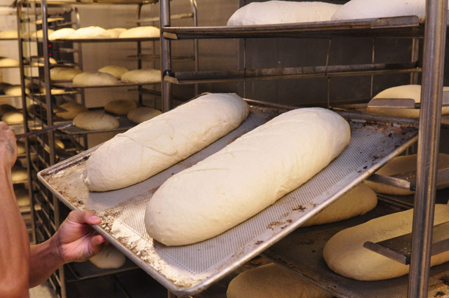 fresh bread loaves ready to be baked